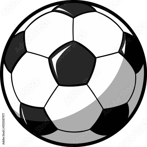 Soccer ball vector with simple comic look for game, kids activity, or team sports illustration
