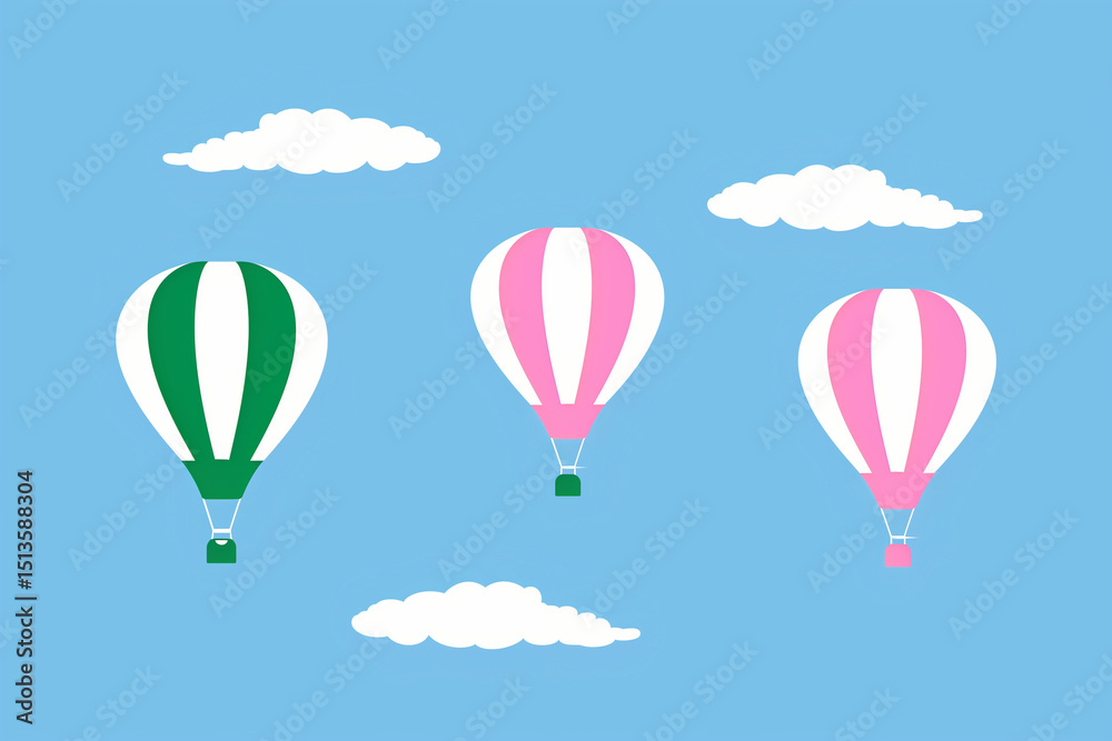 Fototapeta premium clouds and hot air balloons