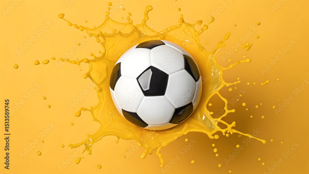 Fototapeta premium Abstract Soccer Ball Paint Splash Explosion