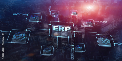 Enterprise Resource Planning ERP Management Business Technology Concept