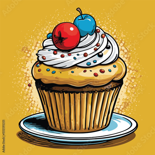 cup cake vector for design needs