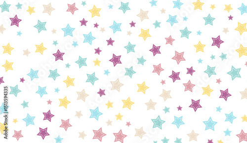 Colorful Pastel Star Pattern Background for Kids and Creative Design Projects, perfect for textile prints, wallpapers and decorating celebrations, vibrant and delightful aesthetic