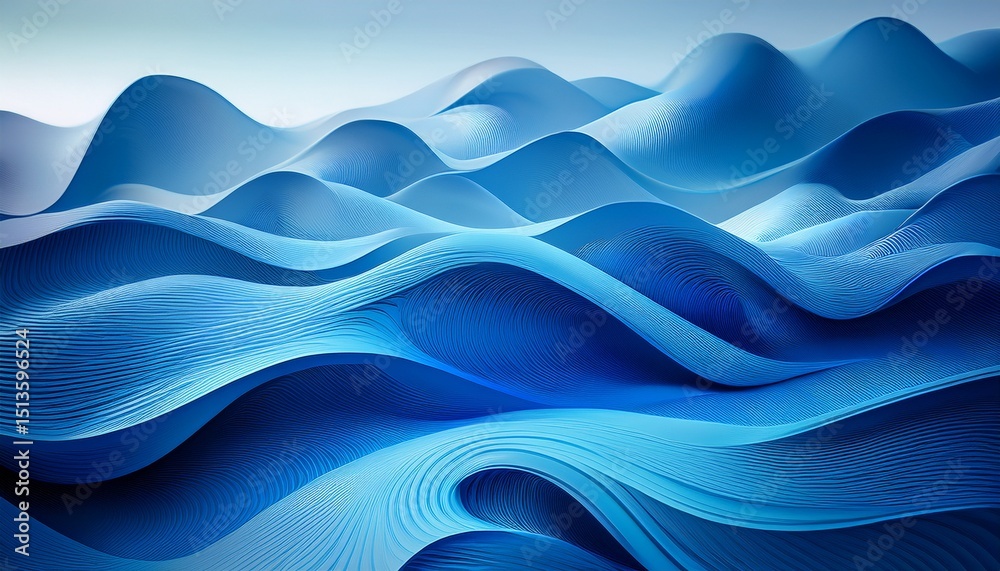 Fototapeta premium abstract waves in blue tones