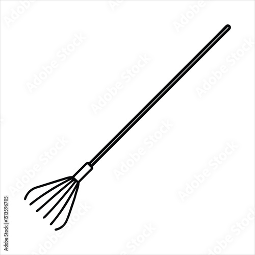 Line art of a rake.
