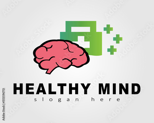 healthy mind vector logo design for business company