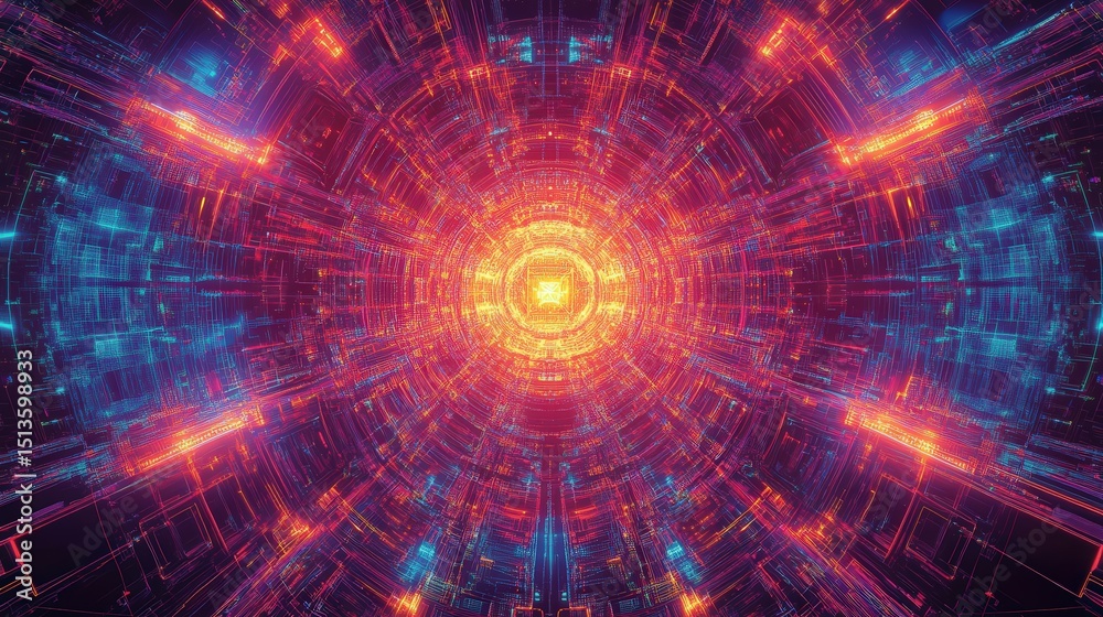 A futuristic circuit background that looks like its from the heart of a digital universe. A futuristic circuit background that looks like its from the heart of a digital universe.