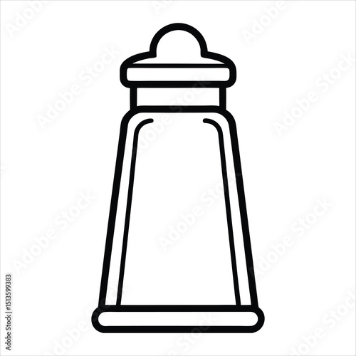 Line art of a salt shaker.