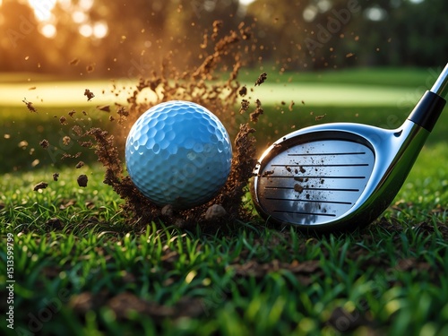 close up photo of golf club hitting golf ball
