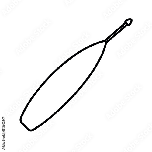 Paddleboard Sketch Vector Art Line Illustration