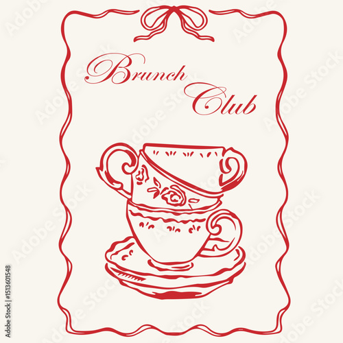 Brunch club Retro frames and other elements