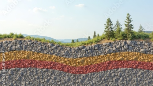 Geological landscape of exposed strata