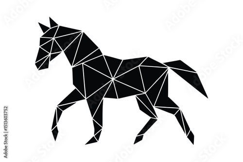 origami horse vector illustration