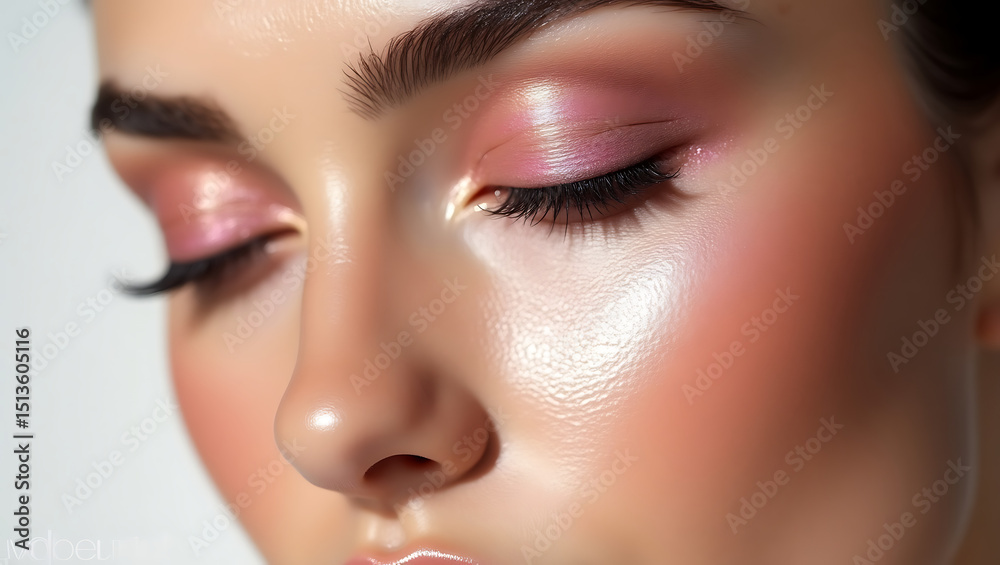 Fototapeta premium Glowing Pink Eye Makeup Look