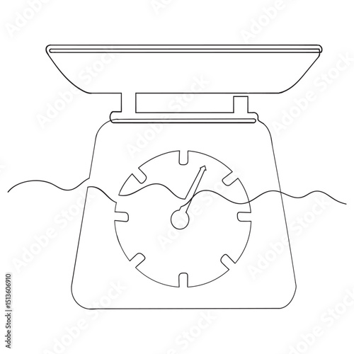 continuous line drawing Scales icon vector. Weight scale sign and symbol