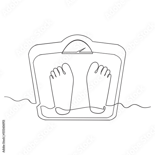 continuous line drawing Scales icon vector. Weight scale sign and symbol