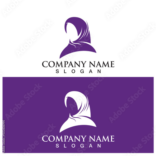 hijab fashion logo and vector template