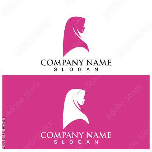 hijab fashion logo and vector template