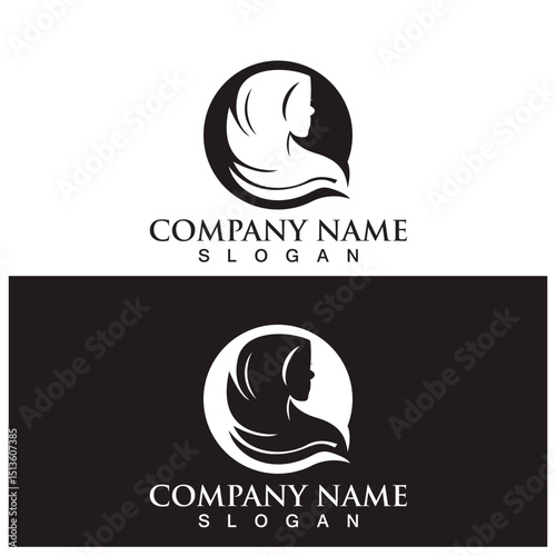 hijab fashion logo and vector template