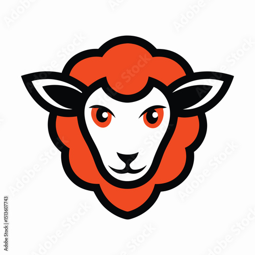 Sheep head mascot logo  vector art