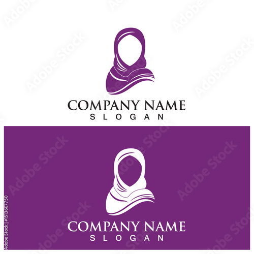 hijab fashion logo and vector template