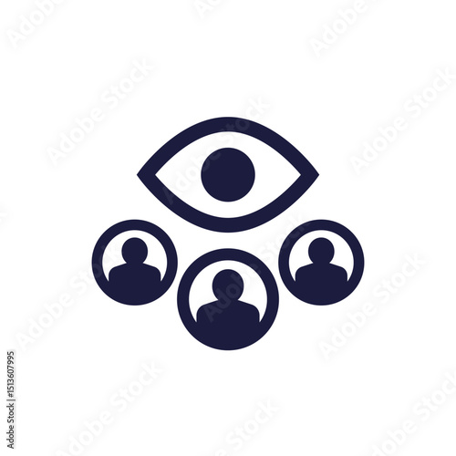 monitoring group, observers icon with people and eye