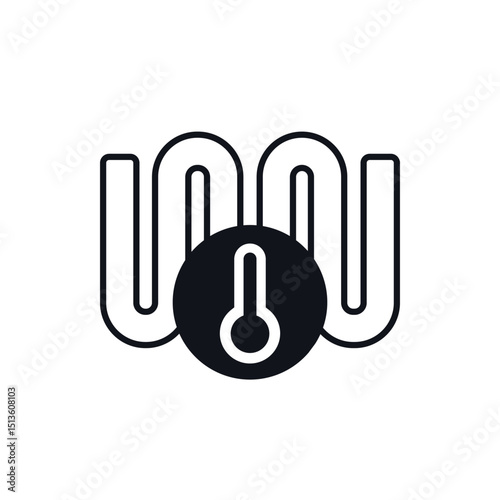 underfloor heating icon with pipe