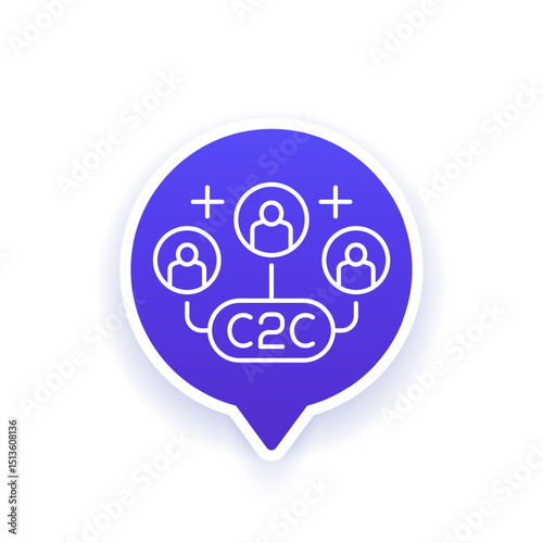 c2c icon, consumer to consumer commerce, line design