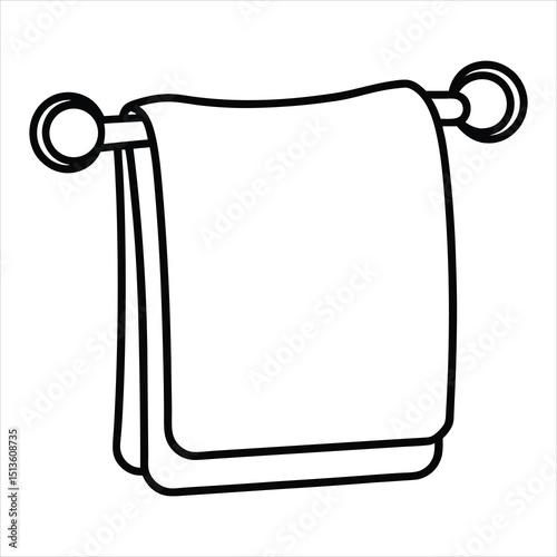 Line art of a towel holder.