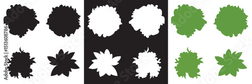Tree top view icon.  various styles. Perfect tree top for architectural plans. Vector for websites, mobile interfaces, presentations, banner, visual branding etc. Vector illustration. EPS 10