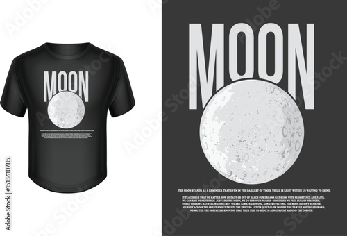 Moon t-shirt design - vector.