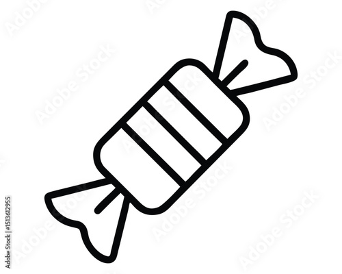 Twisted Wrapper Candy Symbol, Simple Sweet Icon for Design
