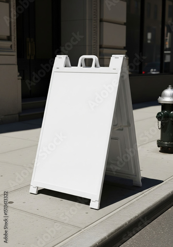 Blank White A-Frame Sidewalk Sign Perfect for Business Advertising