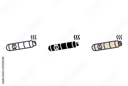 cigar icons isolated on White Background. Flat style design