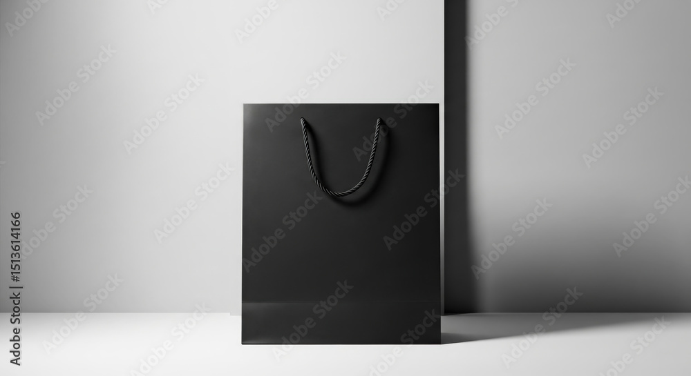 Elegant Black Shopping Bag Mockup Perfect for Branding and Design Presentations