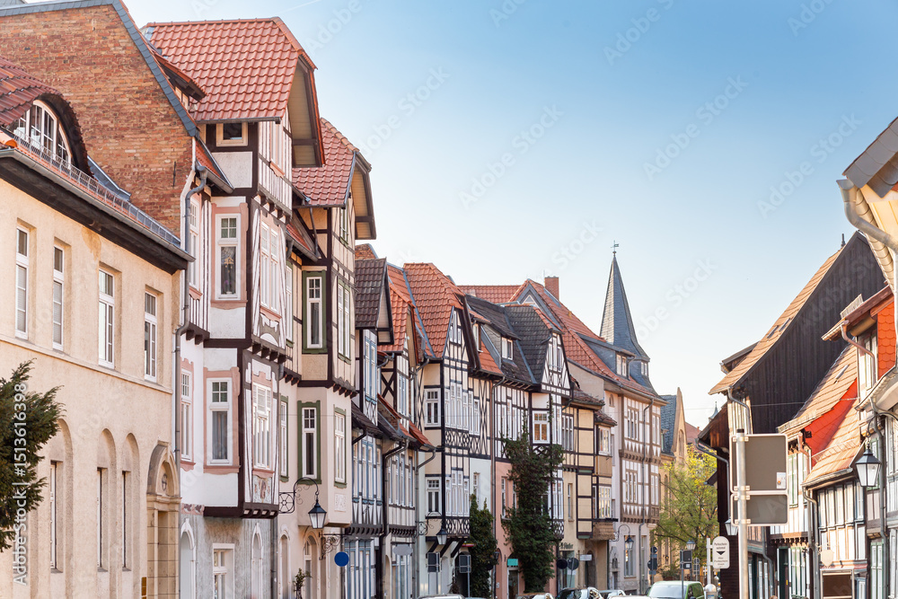 Fototapeta premium Traditionelle Fachwerkhäuser in Wernigerode im Harz