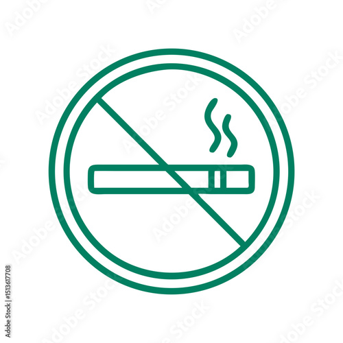 No smoking sign icon representing anti-smoking awareness and health, minimalist design