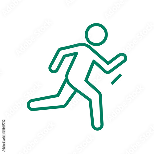 Running person icon representing fitness and physical activity, minimalist design