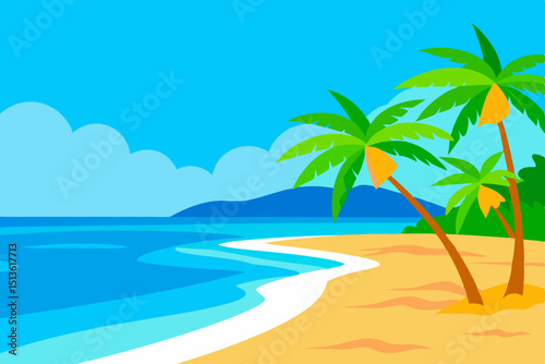 tropical beach with crystal clear turquoise water .svg
