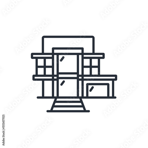 luxury villa icons isolated on White Background. Flat style design