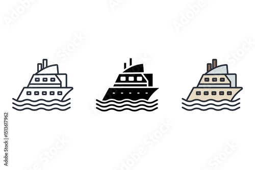 luxury villa icons isolated on White Background. Flat style design