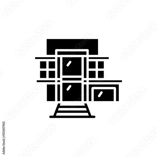 luxury villa icons isolated on White Background. Flat style design
