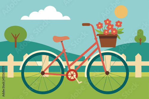 vintage bike leaning against a wooden fence with