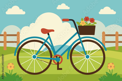 vintage bike leaning against a wooden fence with a.svg