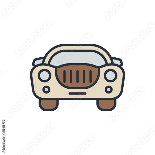 luxury car icons isolated on White Background. Flat style design
