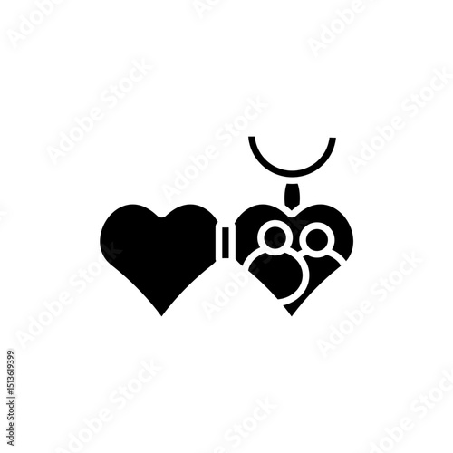 locket icons isolated on White Background. Flat style design