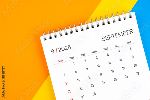 Wallpaper Mural September 2025 month desk calendar on colorful. Torontodigital.ca