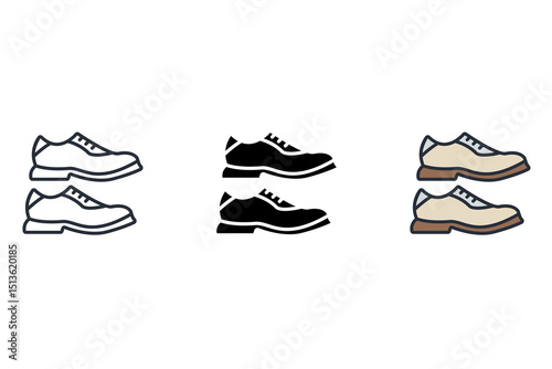 shoe icons isolated on White Background. Flat style design
