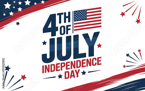 A Festive 4th of July Graphic Celebrating Independence Day with Stars and Stripes