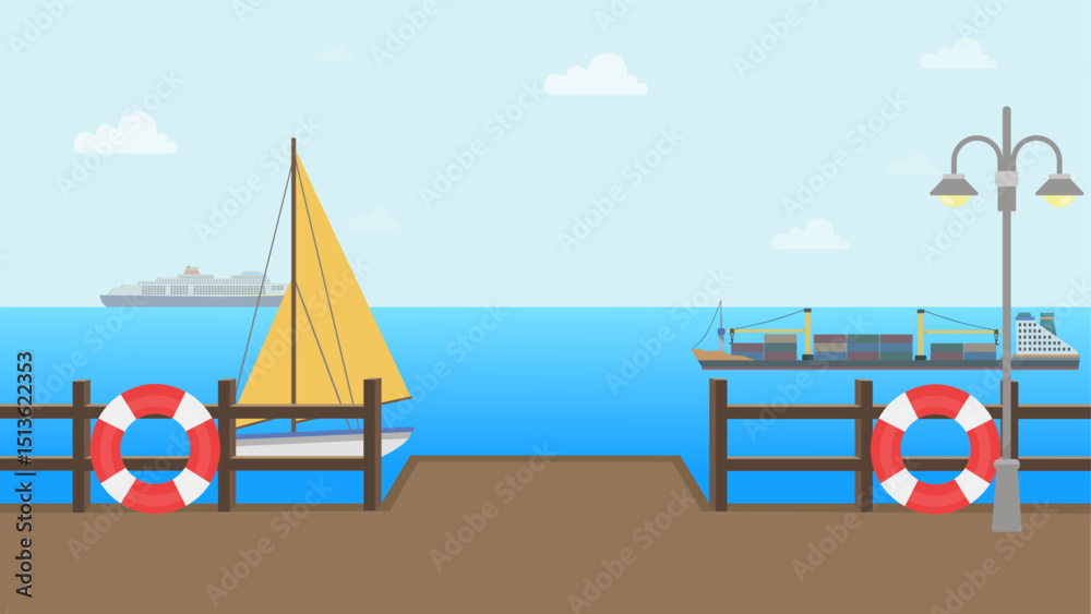 Naklejka premium boat on the sea