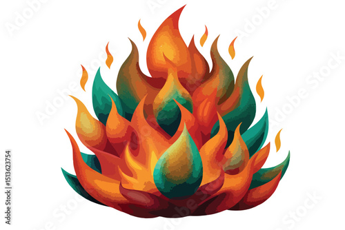 Fiery Blaze Abstract Flame Illustration